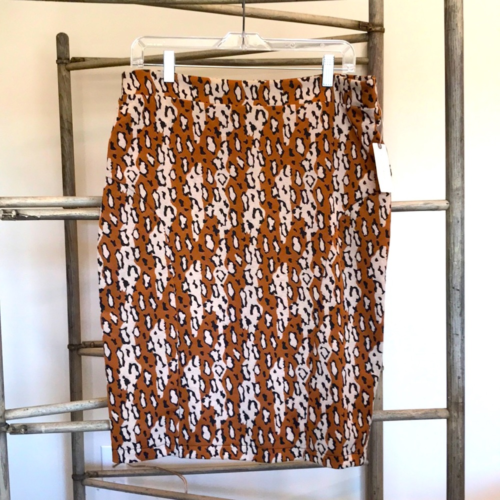 NWT Maeve for Anthro animal print pencil skirt size L